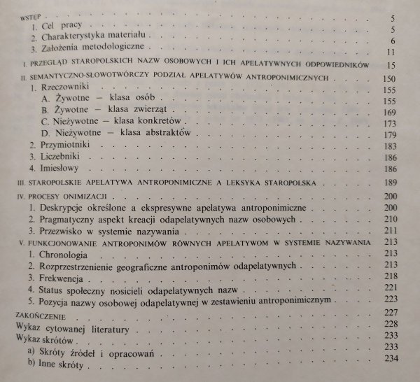 Aleksandra Cieślikowa Staropolskie odapelatywne nazwy osobowe. Proces onimizacji [dedykacja autorska]
