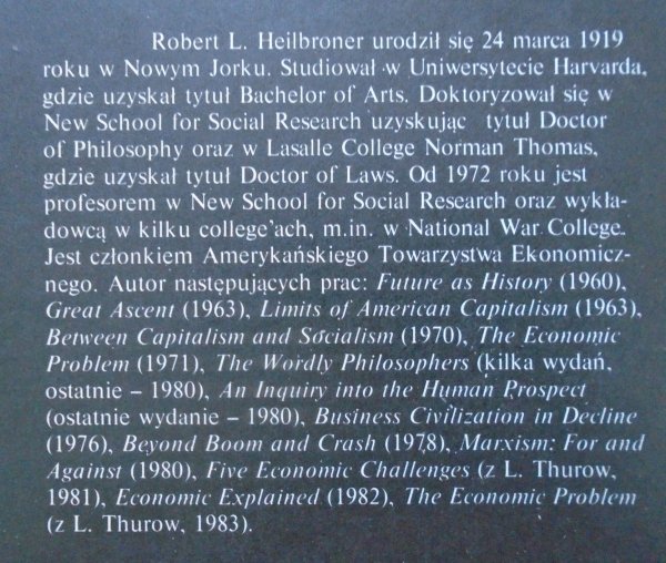 Robert L. Heilbroner • Zmierzch cywilizacji biznesu