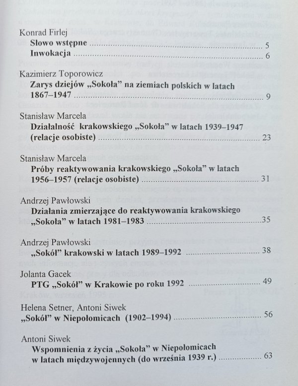 Z kart historii polskiego 'Sokoła'