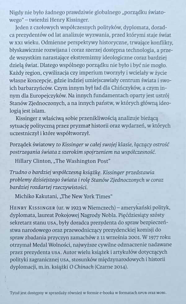 Henry Kissinger Porządek światowy