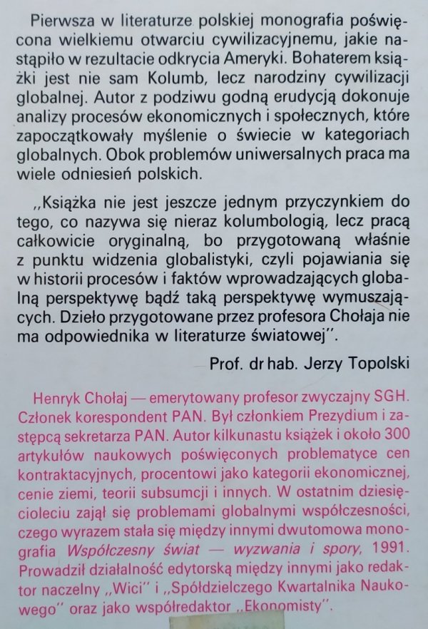 Henryk Chołaj • Kolumb. Europa i świat