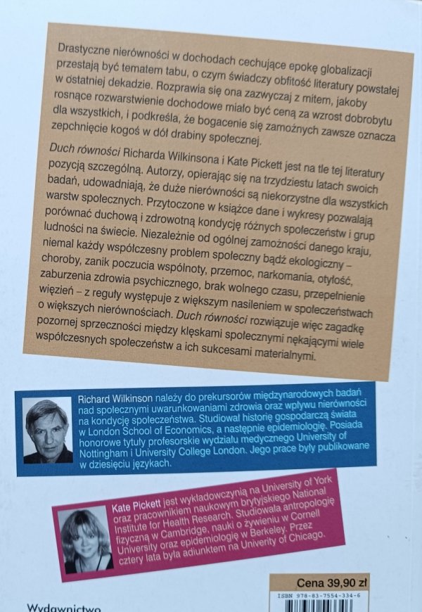 Richard Wilkinson, Kate Pickett Duch równości