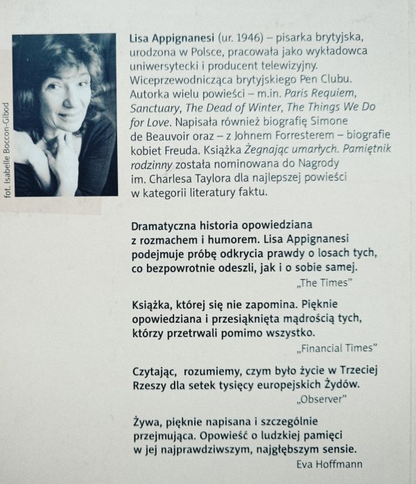 Lisa Appignanesi Żegnając umarłych. Pamiętnik rodzinny
