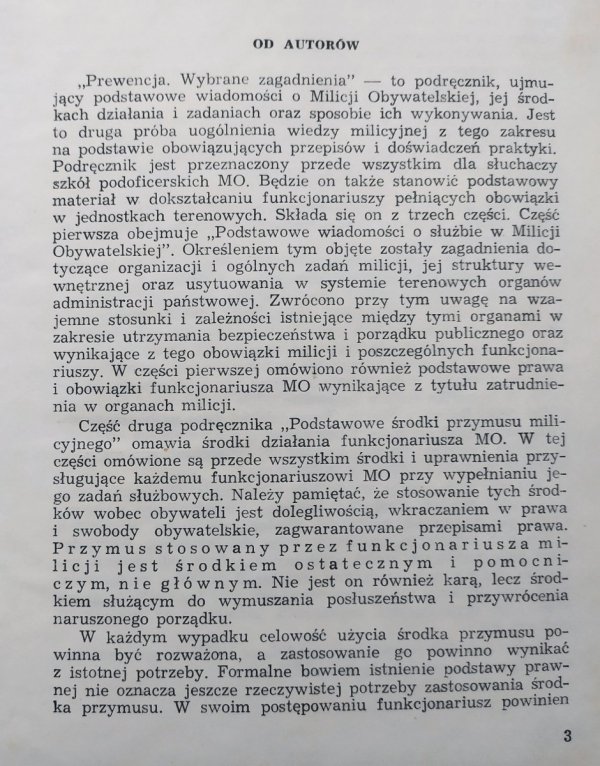 Prewencja. Wybrane zagadnienia. Podręcznik dla funkcjonariuszy