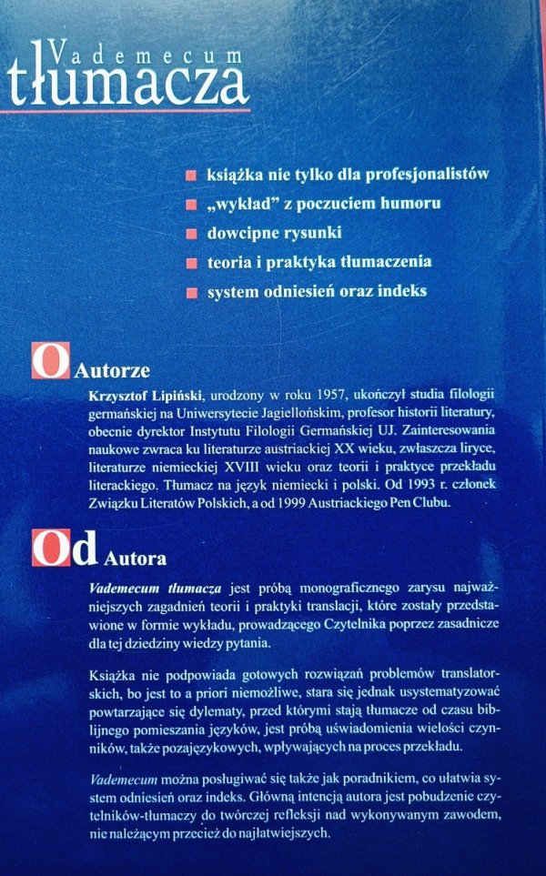 Krzysztof Lipiński Vademecum tłumacza
