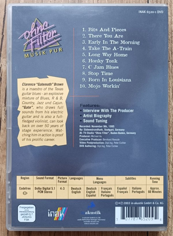 Clarence 'Gatemouth' Brown In Concert DVD