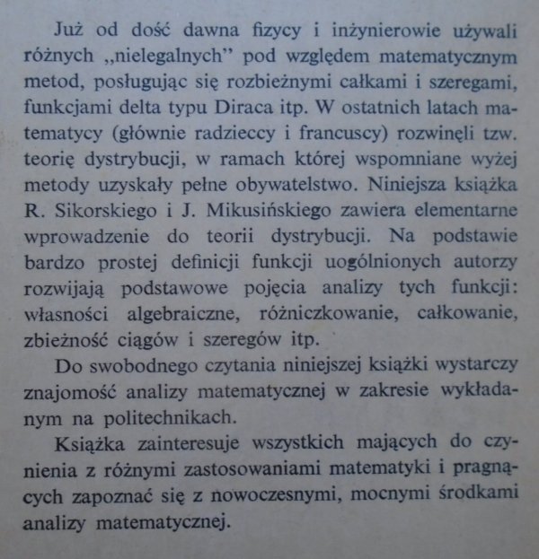 Jan Mikusiński, Roman Sikorski • Elementarna teoria dystrybucji