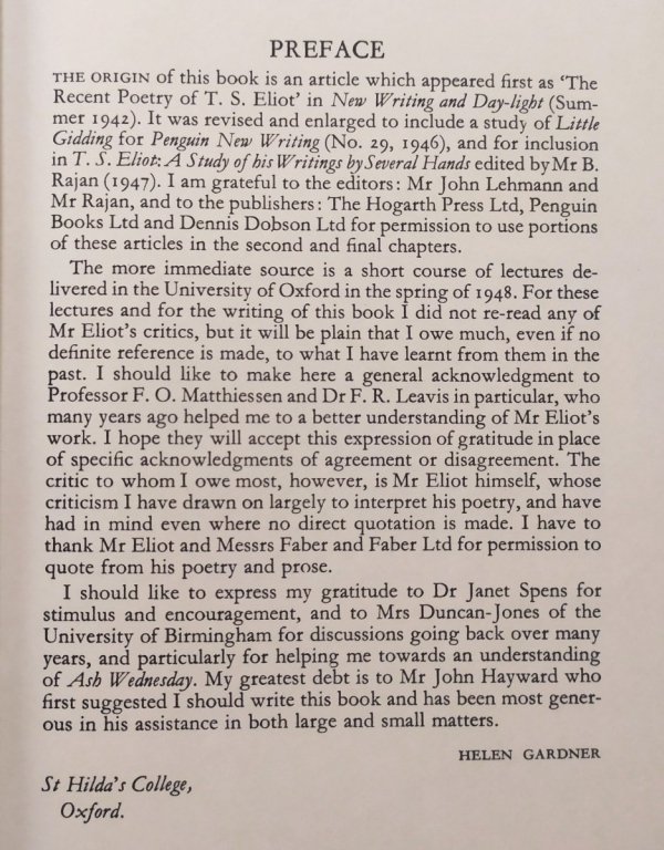 Helen Gardner The Art of T.S. Eliot