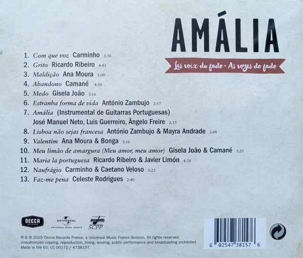 Amalia Les Voix Du Fado - As Vozes Do Fado CD