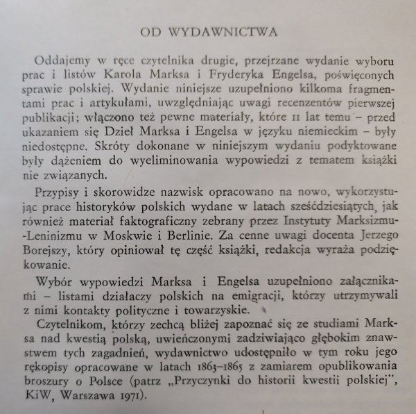 Karol Marks, Fryderyk Engels O Polsce