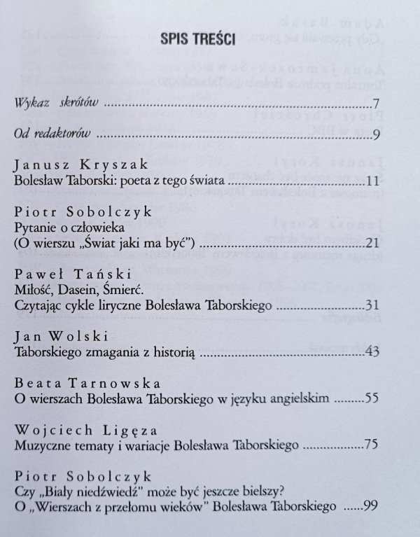 Przez lustra. Pisarstwo Bolesława Taborskiego / dedykacja Bolesława Taborskiego