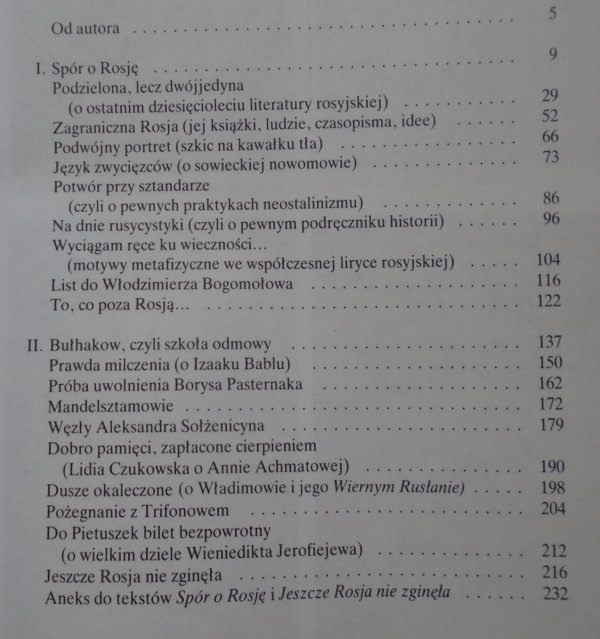 Andrzej Drawicz • Spór o Rosję i inne szkice z lat 1976-1986 [Bułhakow, Babel, Achmatowa, Pasternak, Jerofiejew]