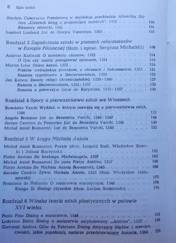 Teoretycy, pisarze i artyści o sztuce 1500-1600
