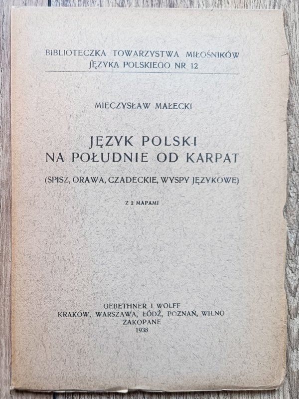 Mieczysław Małecki Język polski na południe od Karpat