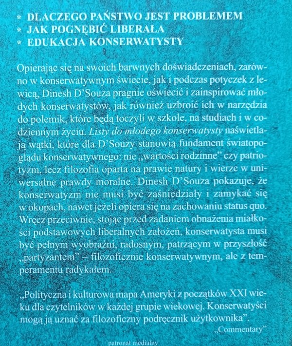 Dinesh D'Souza Listy do młodego konserwatysty