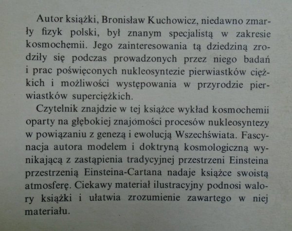 Bronisław Kuchowicz • Kosmochemia