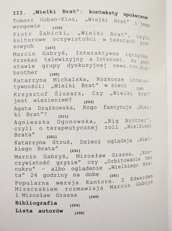 red. Wiesław Godzic Podglądanie Wielkiego Brata