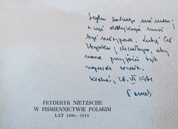 Tomasz Weiss Fryderyk Nietzsche w piśmiennictwie polskim lat 1890-1914