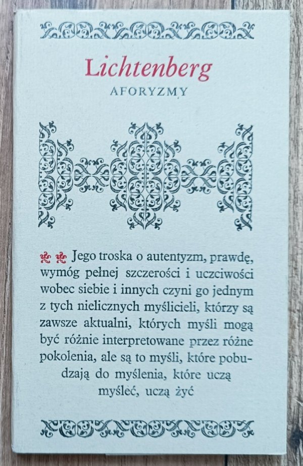 Georg Christoph Lichtenberg Aforyzmy