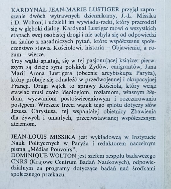 Jean-Marie Lustiger Wybór Boga: rozmowy