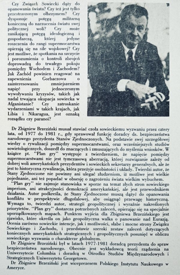 Zbigniew Brzeziński Plan gry. USA-ZSRR 