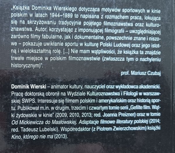 Dominik Wierski Sport w polskim kinie 1944-1989
