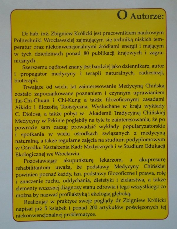 Zbigniew Królicki • Tradycyjna Medycyna Chińska tom 1. dla wszystkich