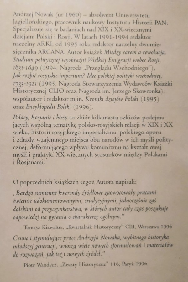 Andrzej Nowak Polacy, Rosjanie i biesy