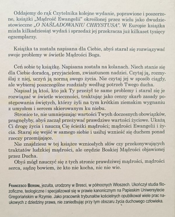 Francesco Bersini Madrość Ewangelii