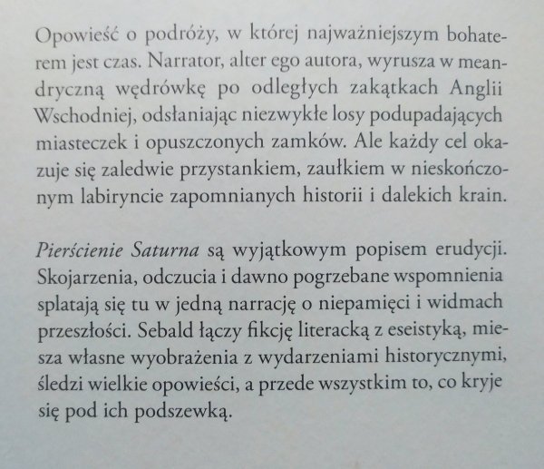Sebald Pierścienie Saturna. Angielska pielgrzymka