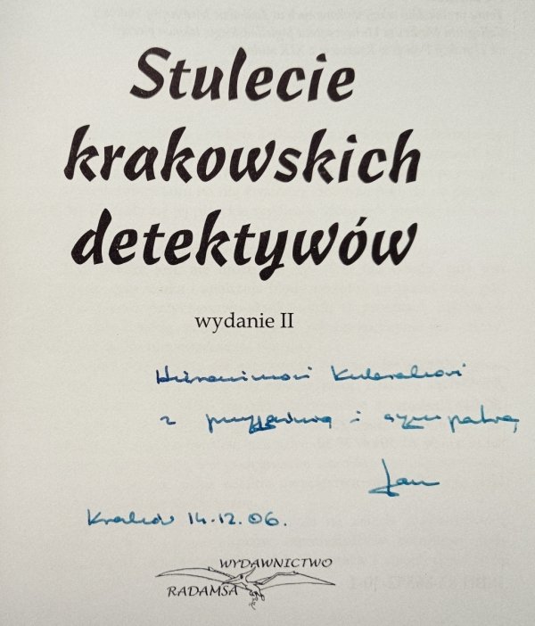 Jan Widacki Stulecie krakowskich detektywów