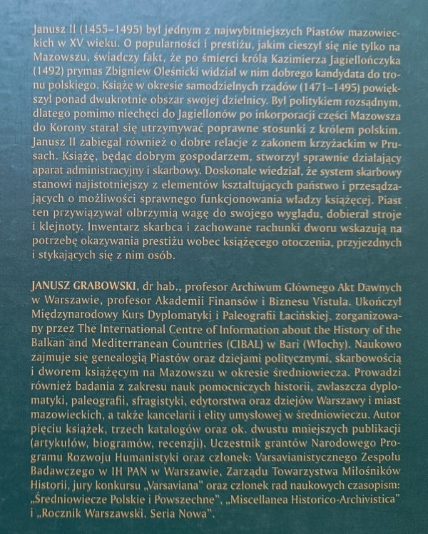 Janusz Grabowski Janusz II książę mazowiecki. Pretendent do tronu polskiego