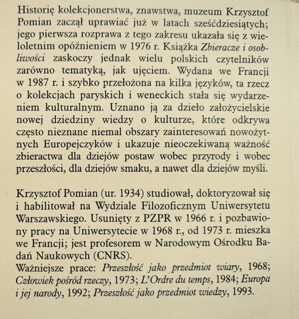 Krzysztof Pomian Zbieracze i osobliwości