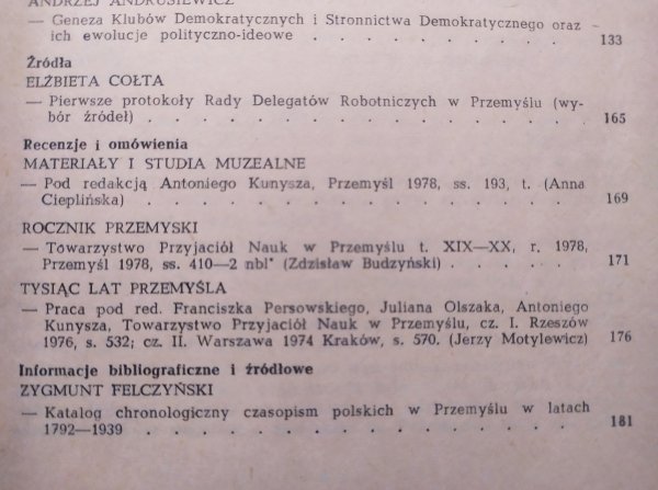 Rocznik Historyczno-Archiwalny Wójewódzkiego Archiwum Państwowego w Przemyślu tom 1.