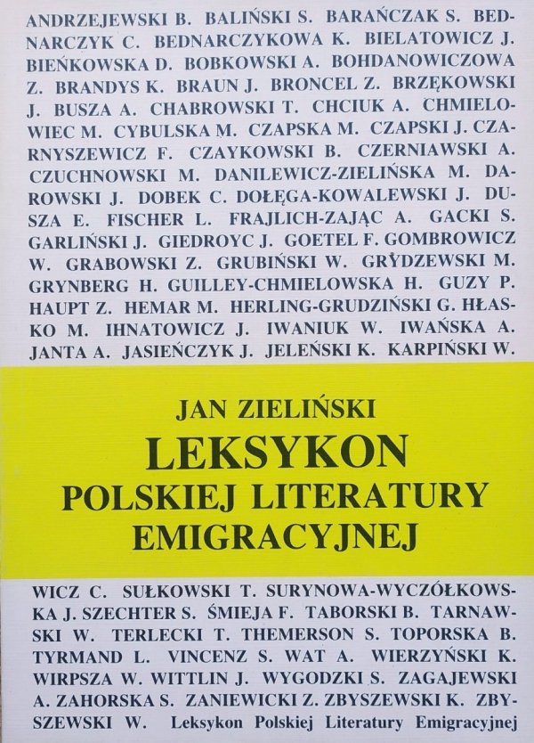 Jan Zieliński Leksykon polskiej literatury emigracyjnej