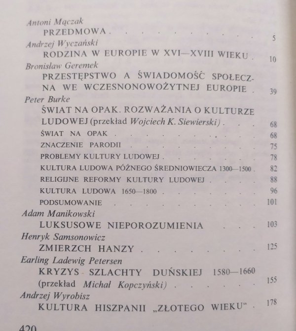 red. Antoni Mączak Europa i świat w początkach epoki nowożytnej