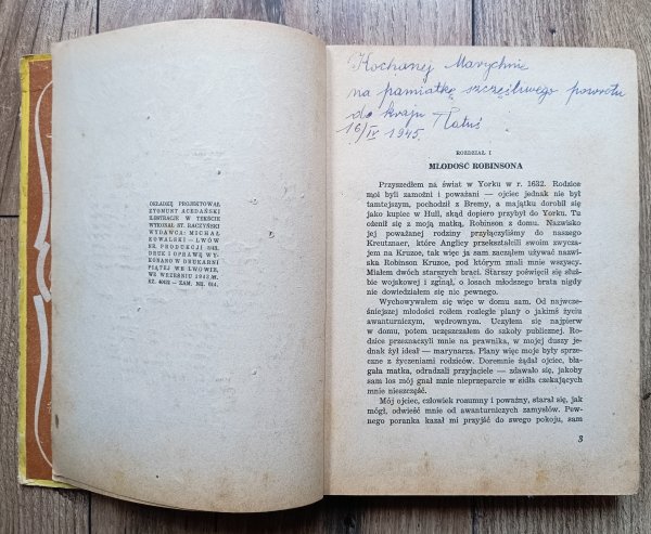 Daniel Defoe Przygody Robinsona Kruzoe / 1943