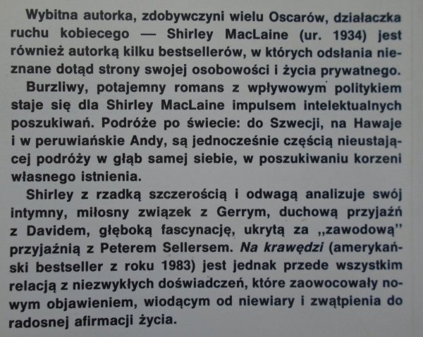 Shirley MacLaine • Na krawędzi