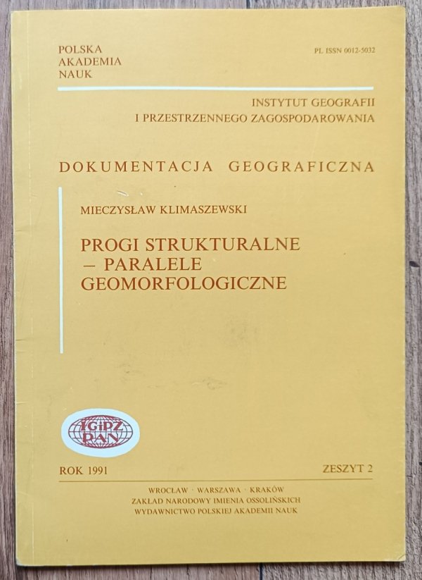 Mieczysław Klimaszewski Progi strukturalne - paralele geomorfologiczne [dedykacja Mieczysława Klimaszewskiego]