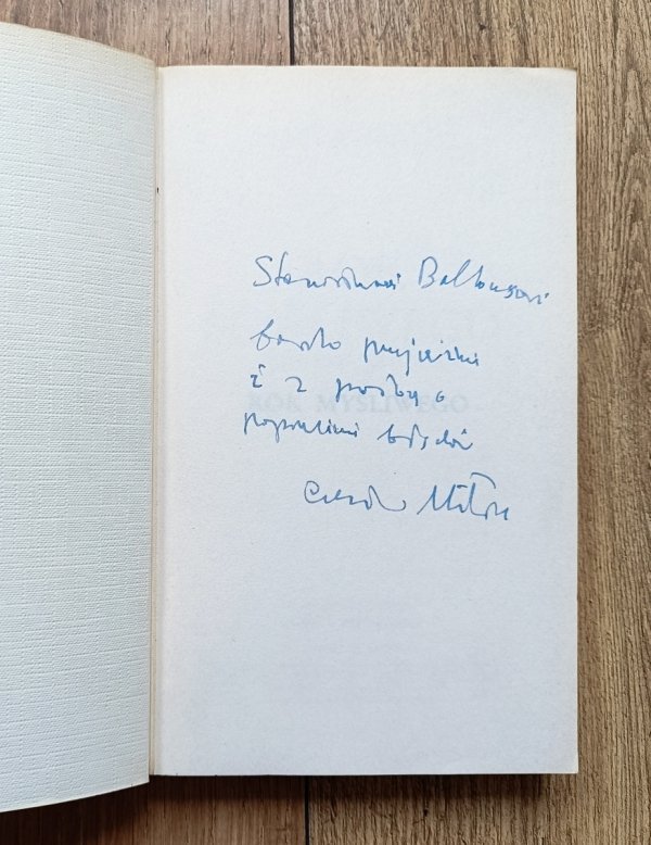 Czesław Miłosz Rok myśliwego [dedykacja Czesława Miłosza]