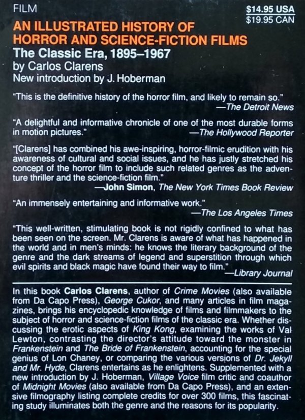 Carlos Clarens • An Illustrated History Of Horror And Science-fiction Films: The Classic Era, 1895-1967
