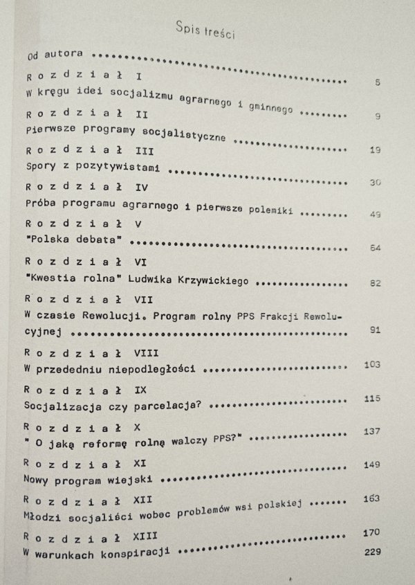 Michał Śliwa Myśl agrarna socjalistów polskich w XIX i XX wieku