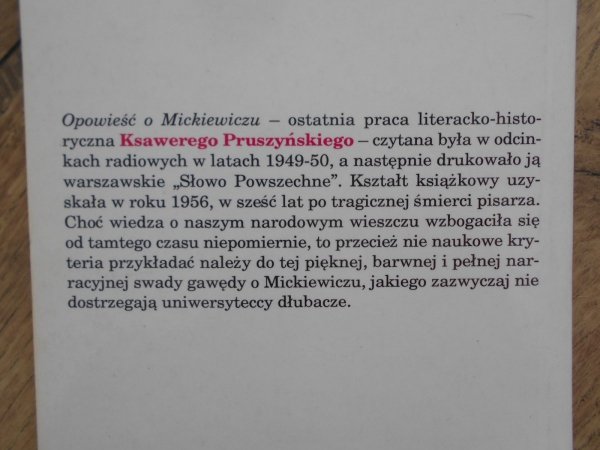 Ksawery Pruszyński • Opowieść o Mickiewiczu