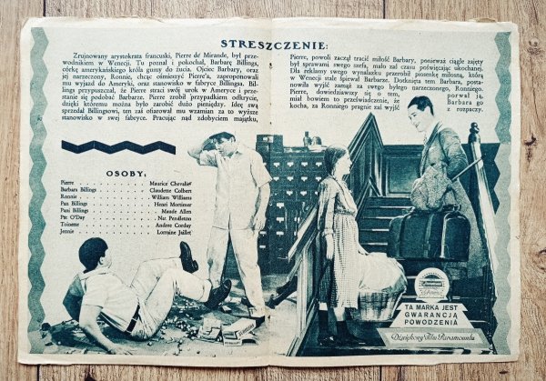 Programy filmowe - zestaw 10 przedwojennych programów