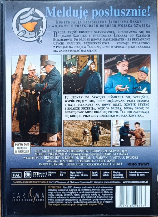 Karel Stekly Melduję posłusznie DVD