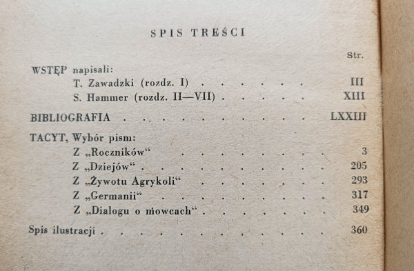 Tacyt Wybór pism BN