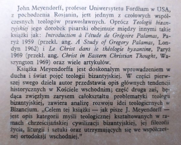John Meyendorff Teologia bizantyjska