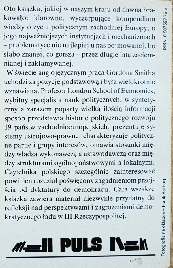 Gordon Smith Życie polityczne w Europie Zachodniej