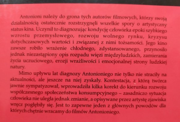 red. Bogusław Zmudziński • Michelangelo Antonioni