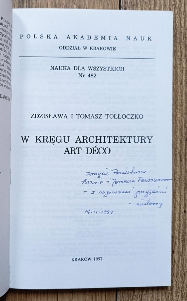 Zdzisława i Tomasz Tołłoczko W kręgu architektury Art Deco